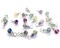 Rainbow Fluorite Charms, 10 pieces, Tiny Faceted Gemstone Bead Dangles, Adorabilities